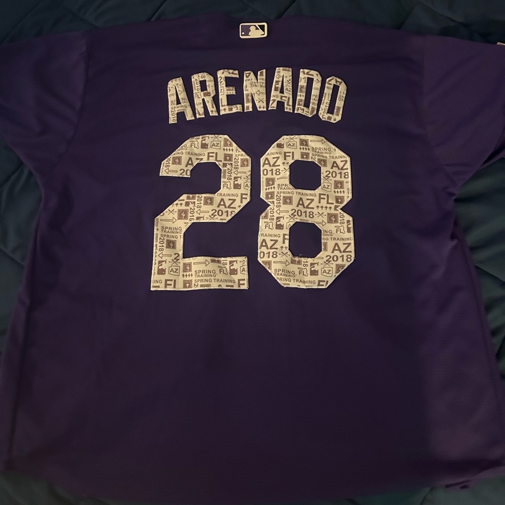 Vintage Nolan Arenado 2018 Spring Training Stitched Colorado Rockies Jersey